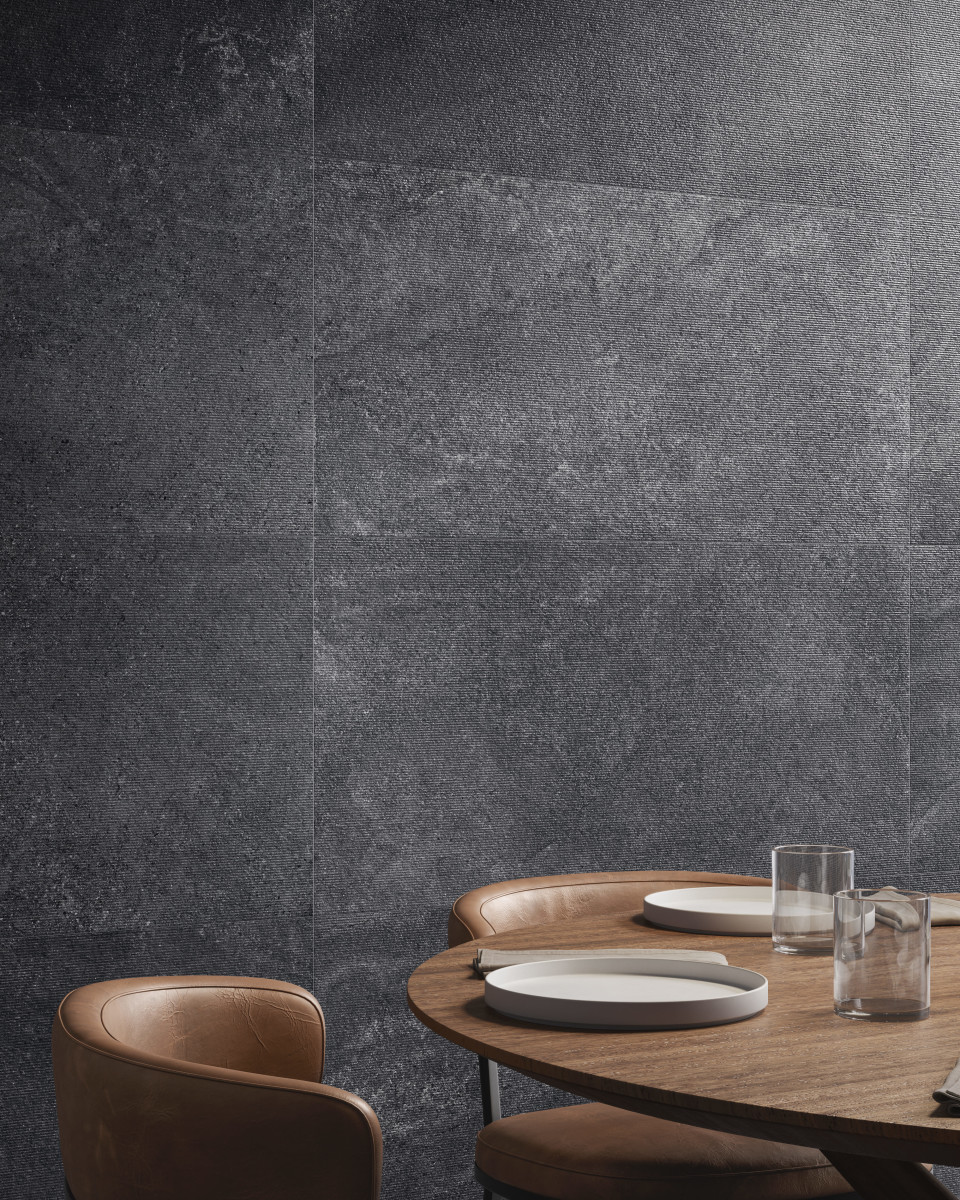 Sant Agostino Bergstone Black Rigato 60X120 cm - 9 mm Dicke